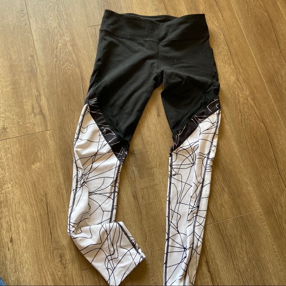 Fabletics Black and White Workout Leggings